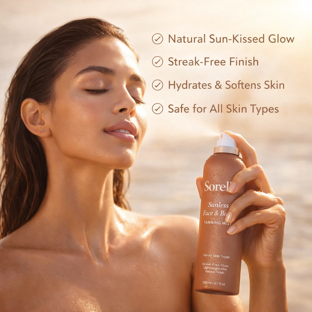 Sorelle Sunless Face & Body Tanning Mist For All Skin Types